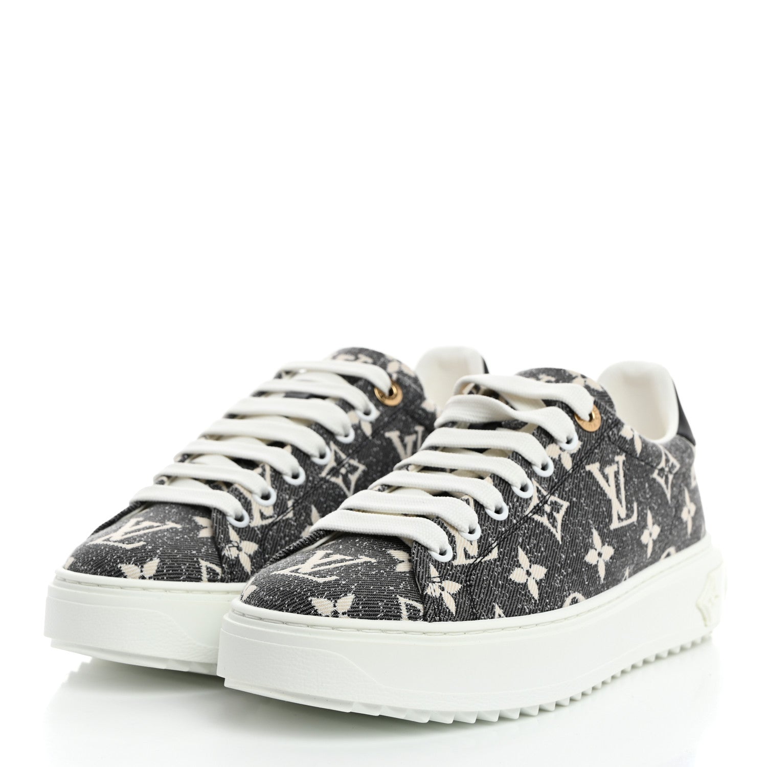 Louis Vuitton Denim Monogram Time Out Sneakers 36.5 3 of 9
