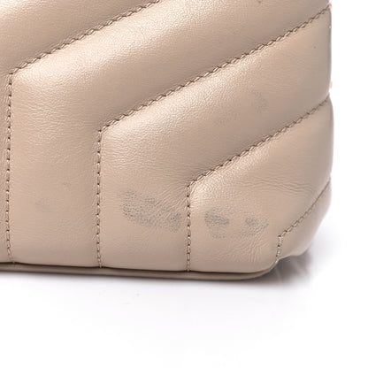 Saint Laurent Calfskin Y Quilted Monogram Small Loulou Chain Satchel Dark Beige 12 of 14