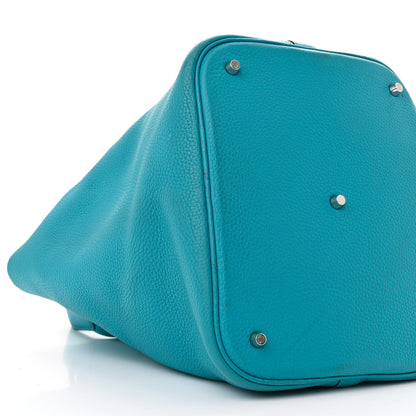 Hermes Taurillon Clemence Picotin Lock 26 GM Turquoise 9 of 14