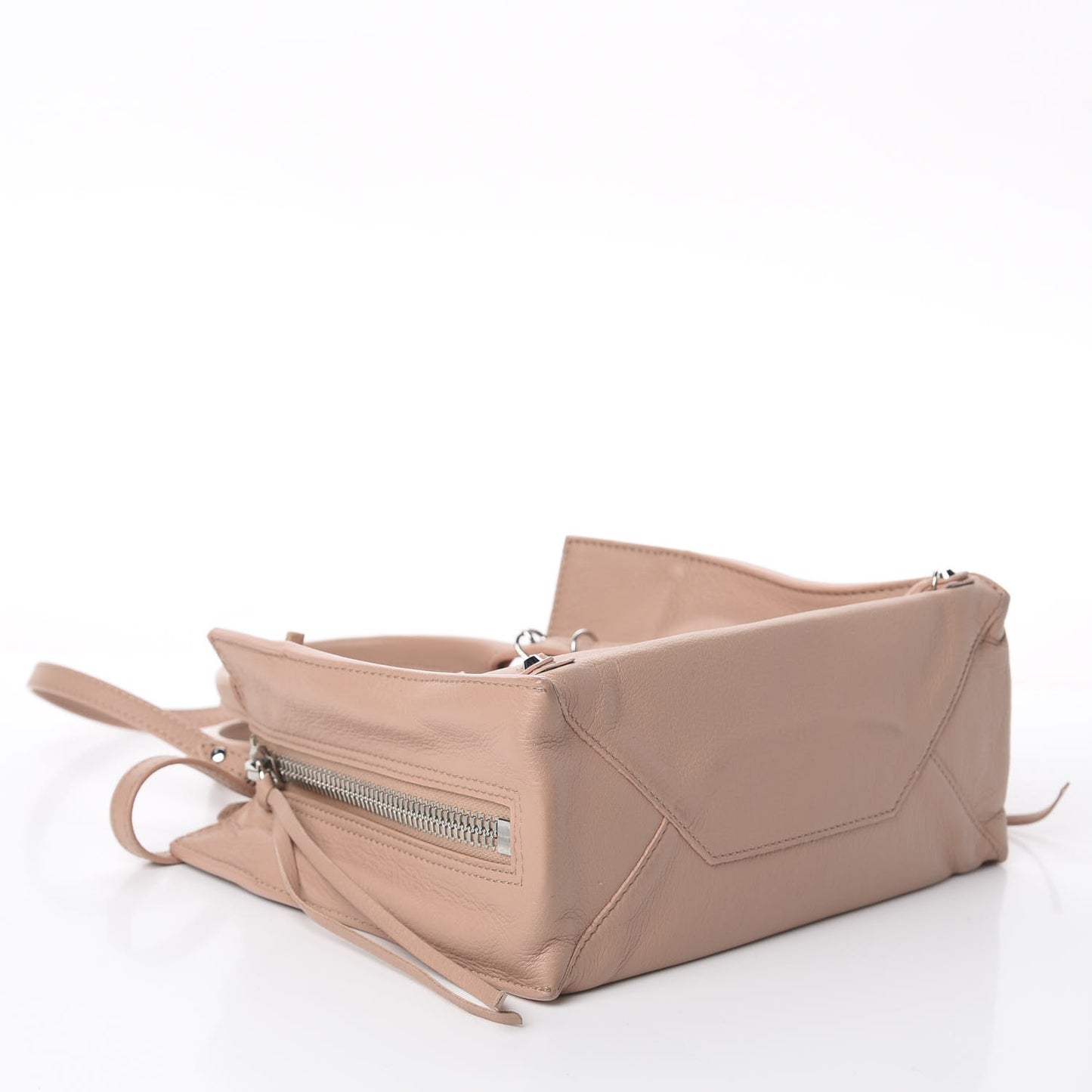 Calfskin Papier Mini A4 Zip Around Tote Beige Desert