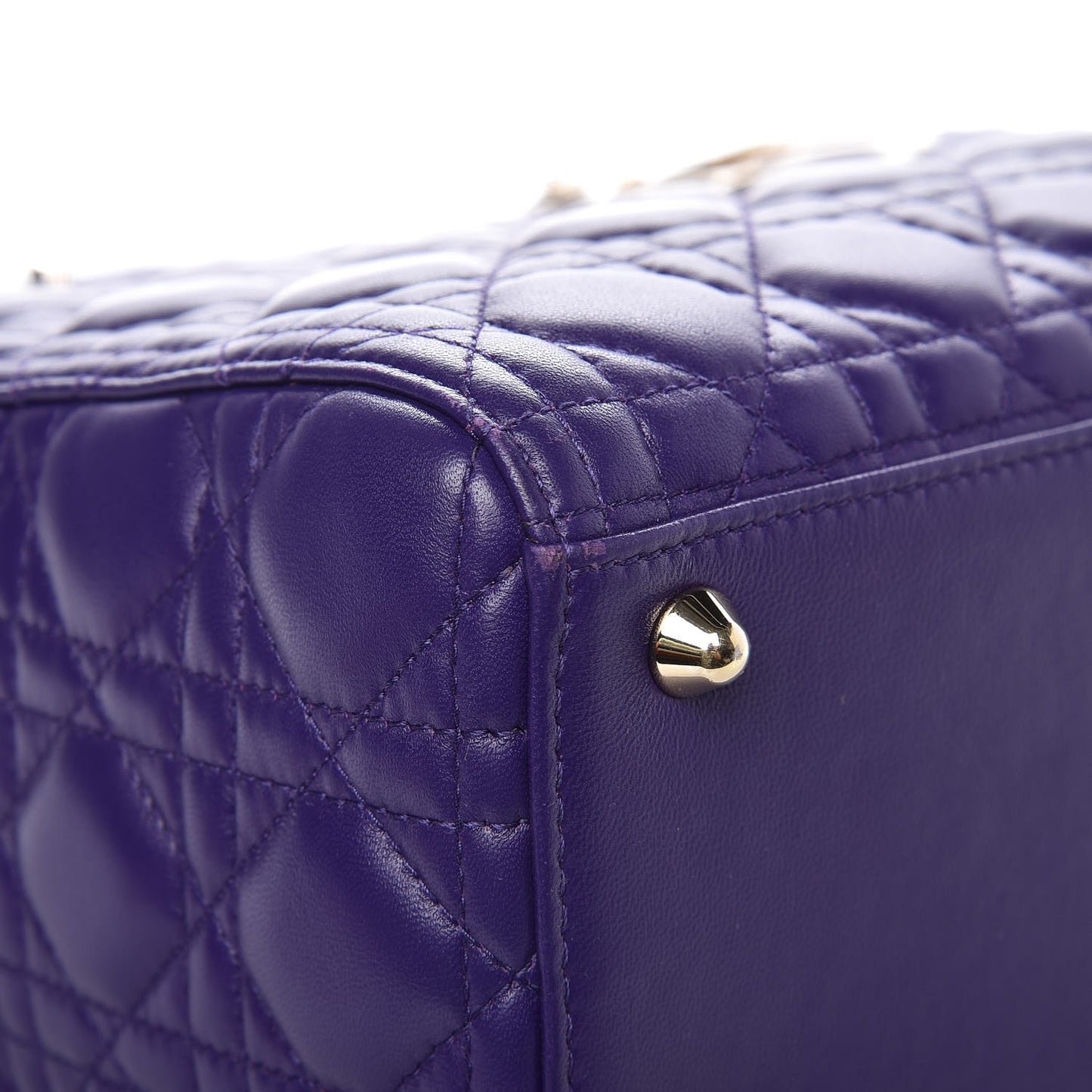 Lambskin Cannage Large Lady Dior Purple