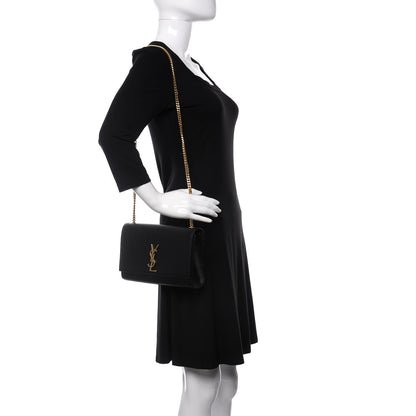 Saint Laurent Grain De Poudre Medium Classic Monogram Kate Satchel Black 2 of 9