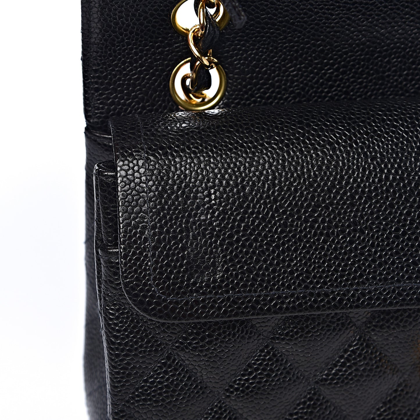 Caviar Quilted Small Double Flap Black