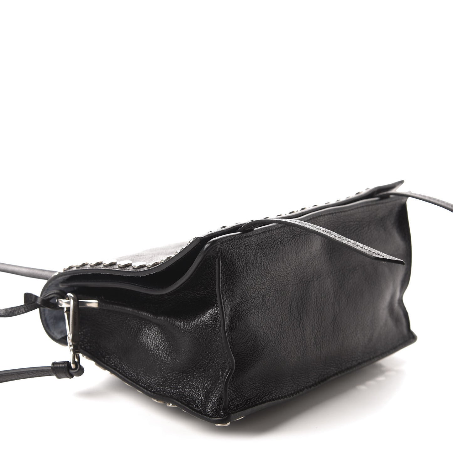 Glace Calfskin Studded Etiquette Flap Black