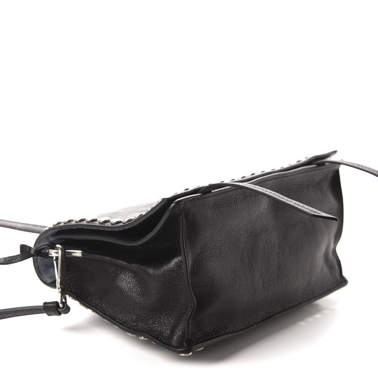 Prada Glace Calfskin Studded Etiquette Flap Black 4 of 11