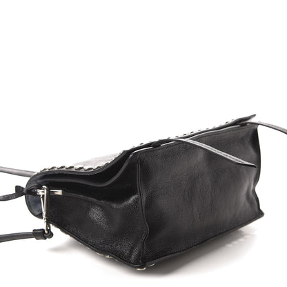 Prada Glace Calfskin Studded Etiquette Flap Black 4 of 11