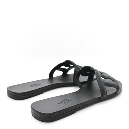 Hermes Rubber Aloha Sandals 38 Black 5 of 9