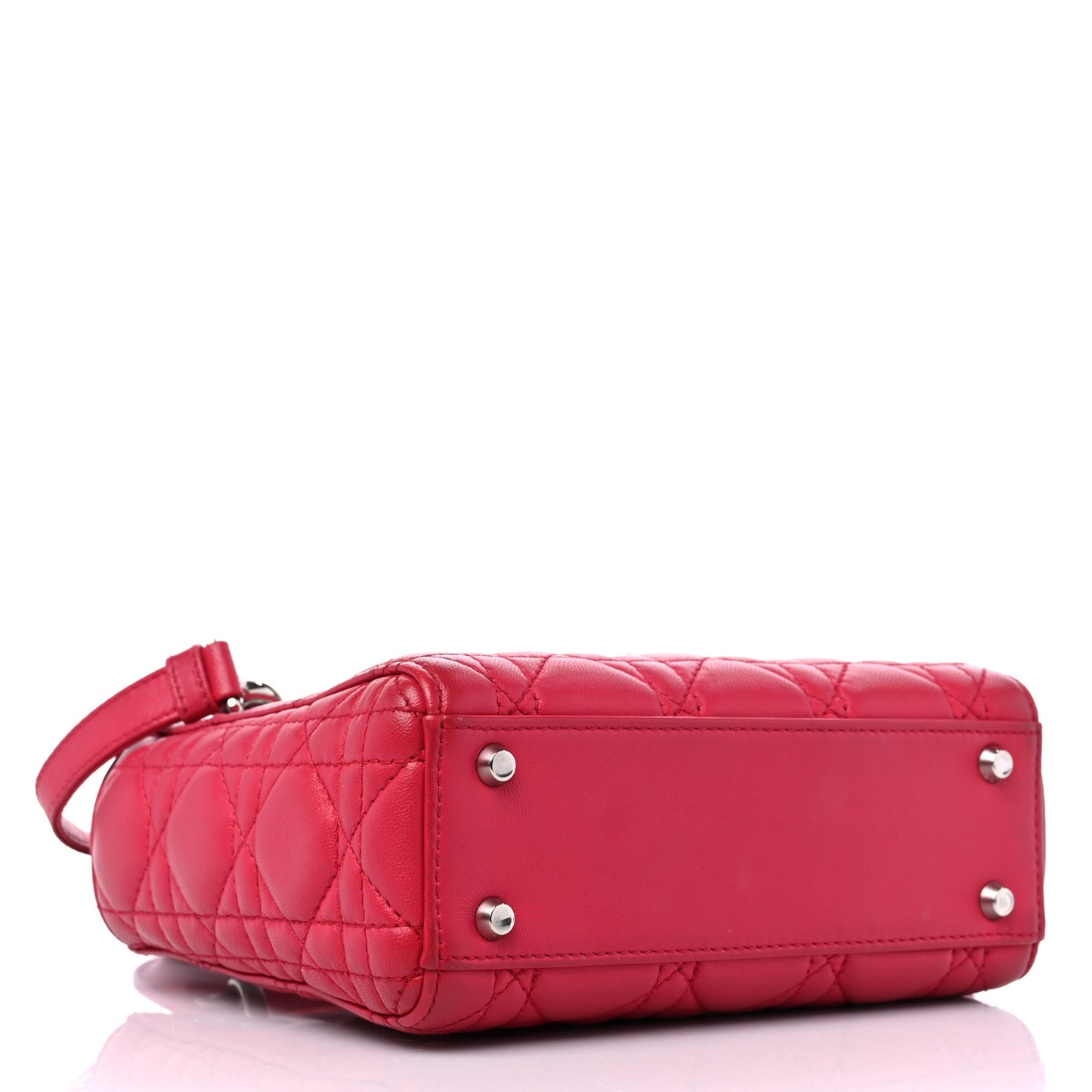 Lambskin Cannage Mini Lady Dior Fuchsia
