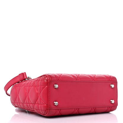 Christian Dior Lambskin Cannage Mini Lady Dior Fuchsia 4 of 17