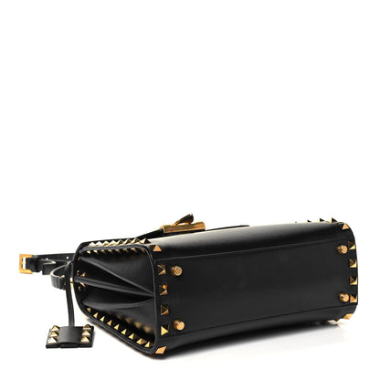 Valentino Garavani Grainy Calfskin Small Rockstud Alcove Top-Handle Flap Bag Black 4 of 8