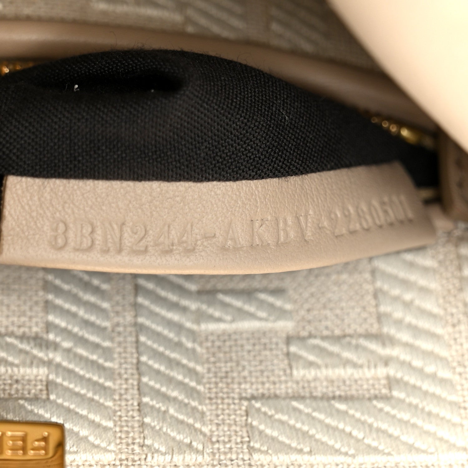 Fendi Vitello Seta Canvas FF Embroidered Mini Peekaboo Iconic