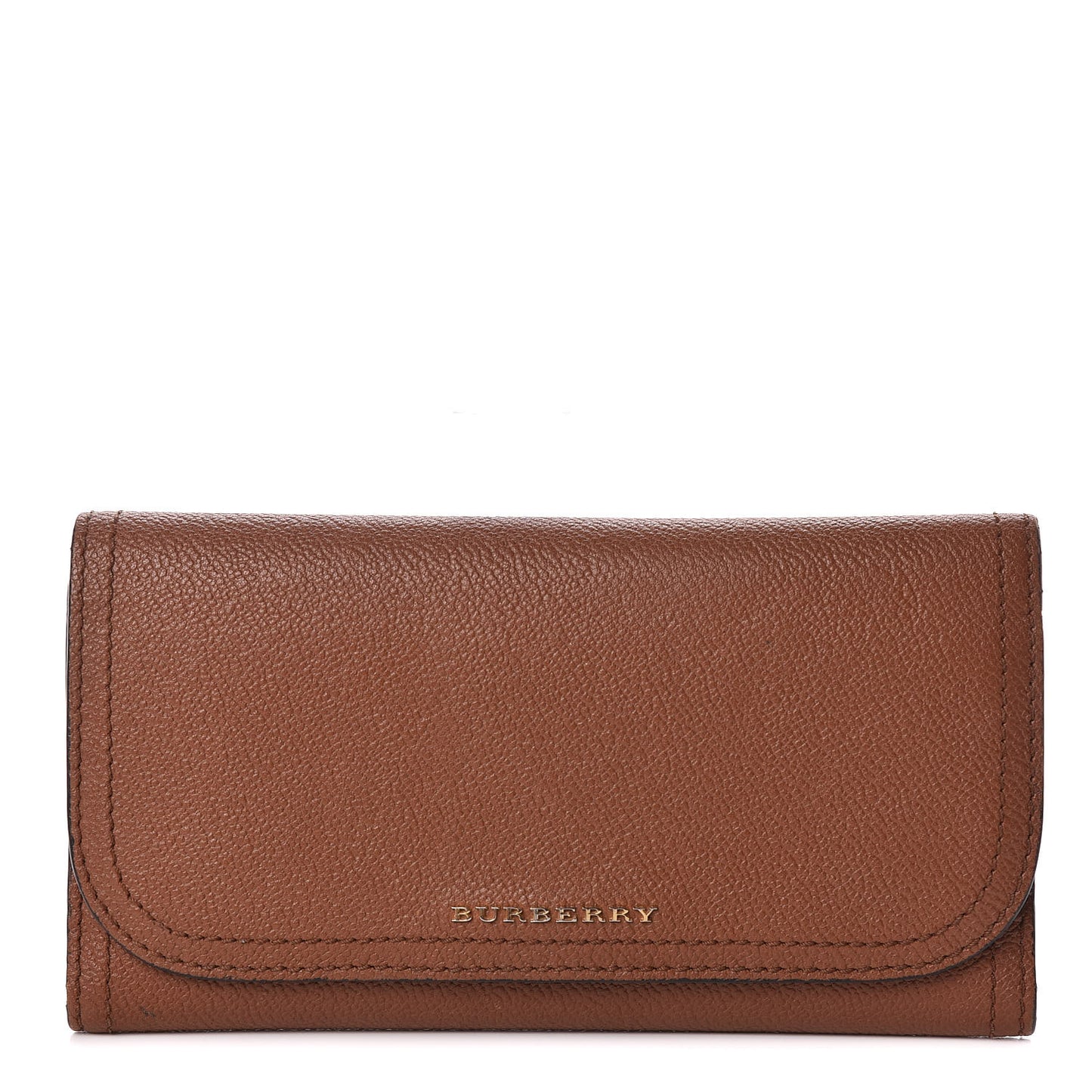 Grainy Calfskin Tri-Fold Wallet Tan