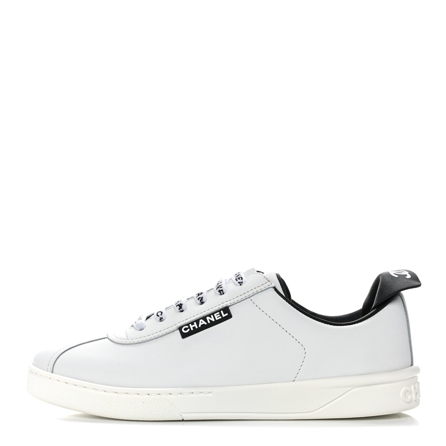 Calfskin CC Womens Sneakers 35.5 White