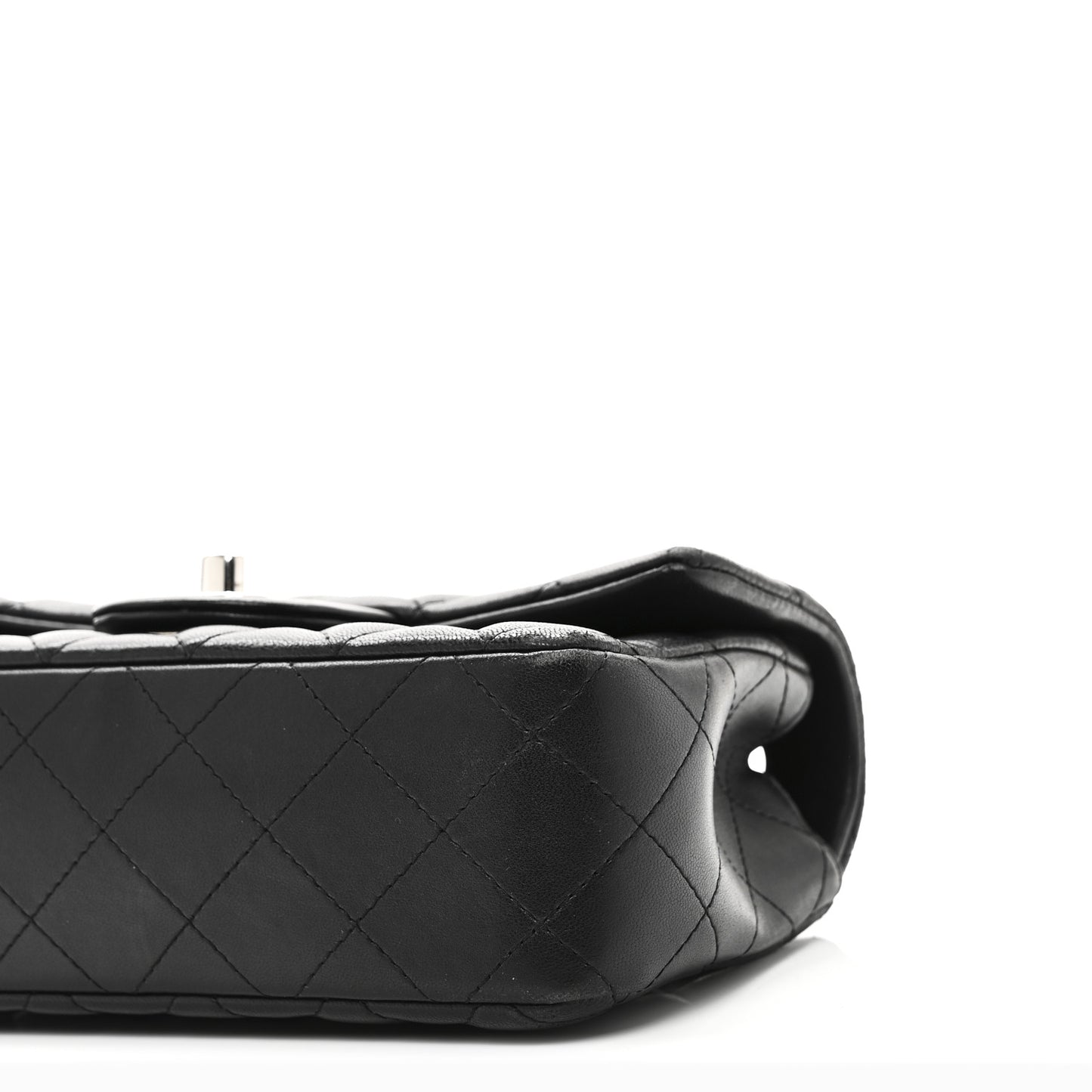 Lambskin Quilted Mini Rectangular Flap Black