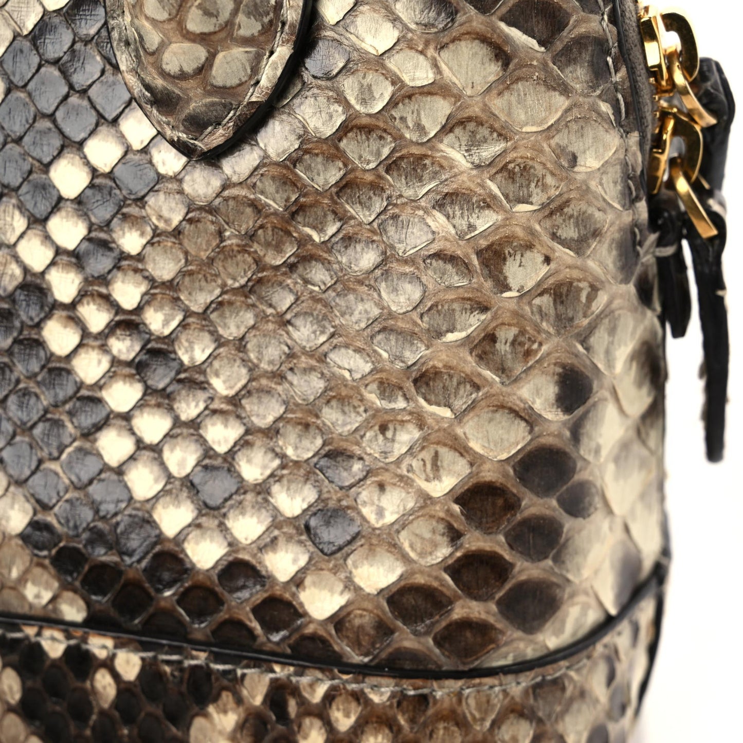 Python Logo XXS Ville Top Handle Bag Black Beige