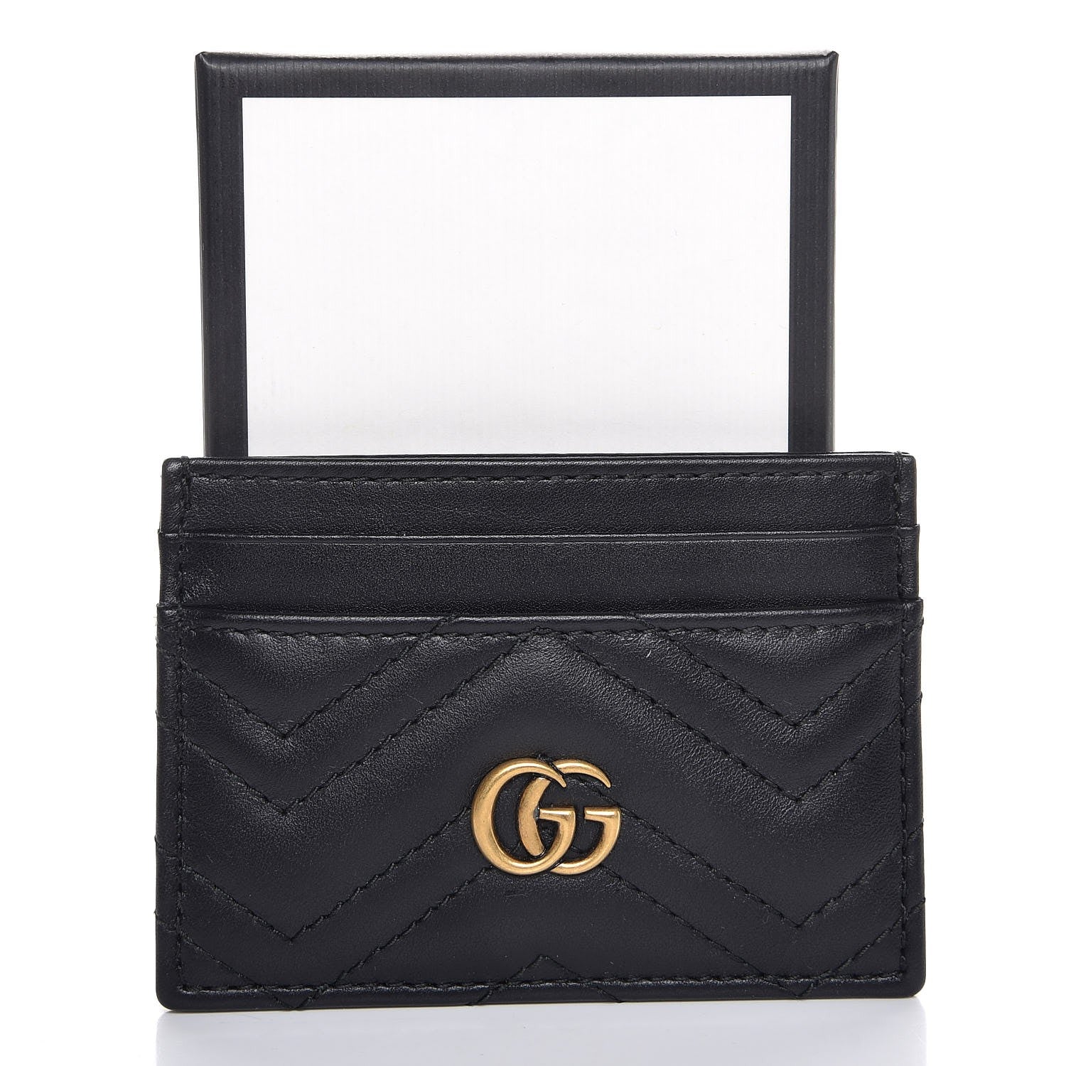 Gucci Calfskin Matelasse GG Marmont Card Holder Black 7 of 7