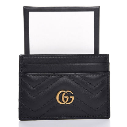 Gucci Calfskin Matelasse GG Marmont Card Holder Black 7 of 7