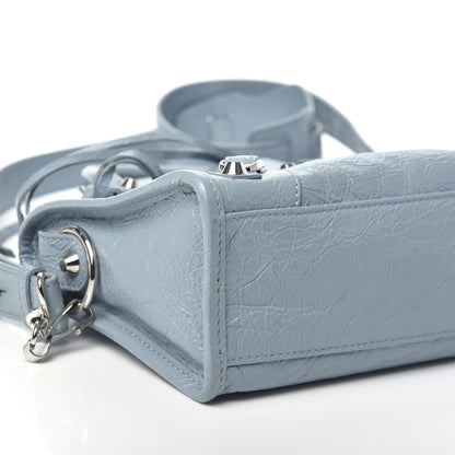 Balenciaga Agneau Classic Silver Hardware Mini City Bleu Gris 7 of 8