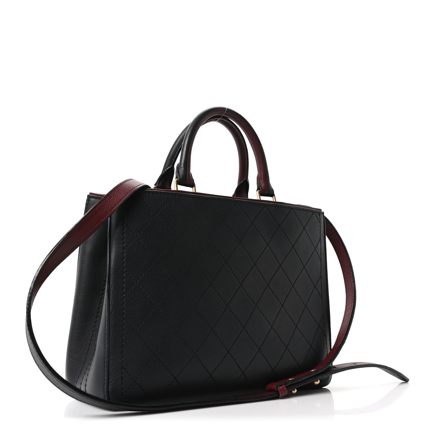 Chanel Bullskin Stitched Bi-Color Medium Shopping Tote Black 3 of 10