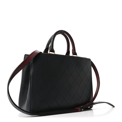 Chanel Bullskin Stitched Bi-Color Medium Shopping Tote Black 3 of 10