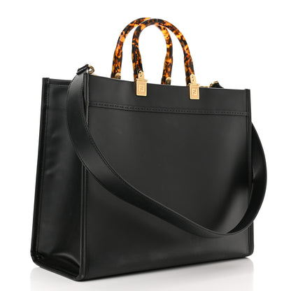Fendi Vitello King Plexiglass Medium Fendi Sunshine Shopper Tote Black 2 of 10