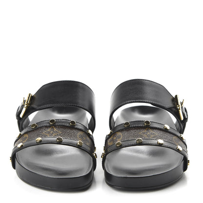 Louis Vuitton Bom Dia Flat Mule Sandals 36 Black 2 of 8