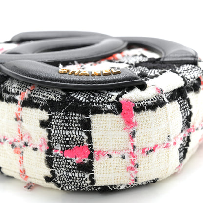 Chanel Tweed Lambskin Quilted Coco Midnight Camera Case White Black Multicolor 10 of 10