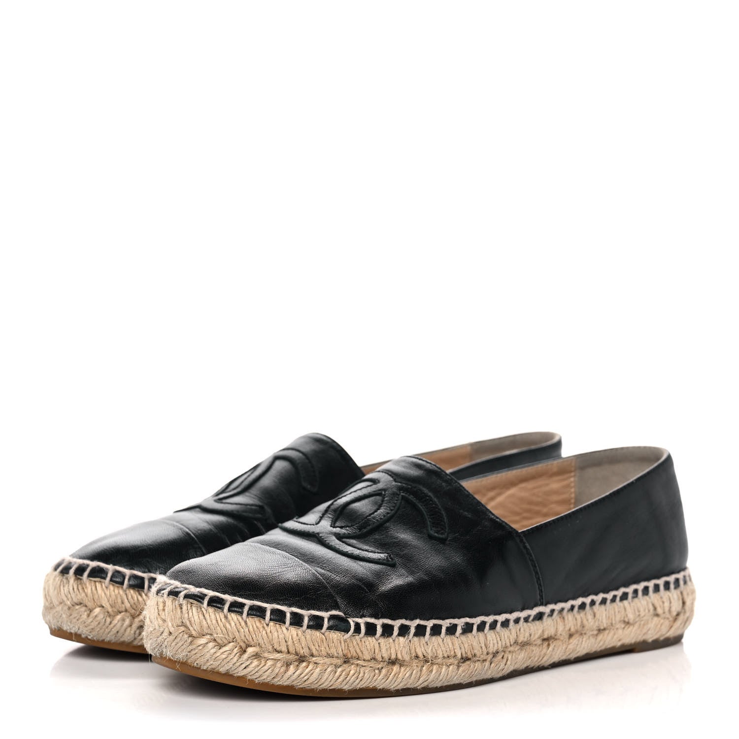 Chanel Lambskin CC Espadrilles 37 Black 3 of 12