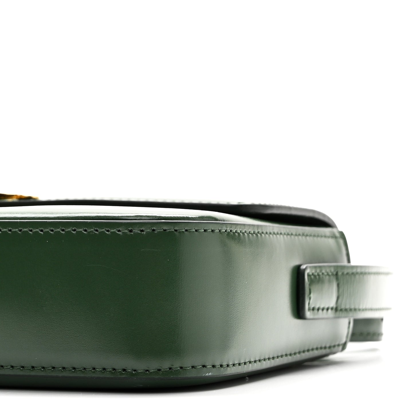 Shiny Calfskin Triomphe Shoulder Bag Forest