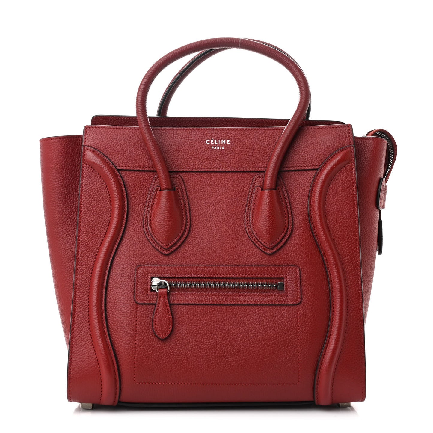 Drummed Calfskin Micro Luggage Merlot