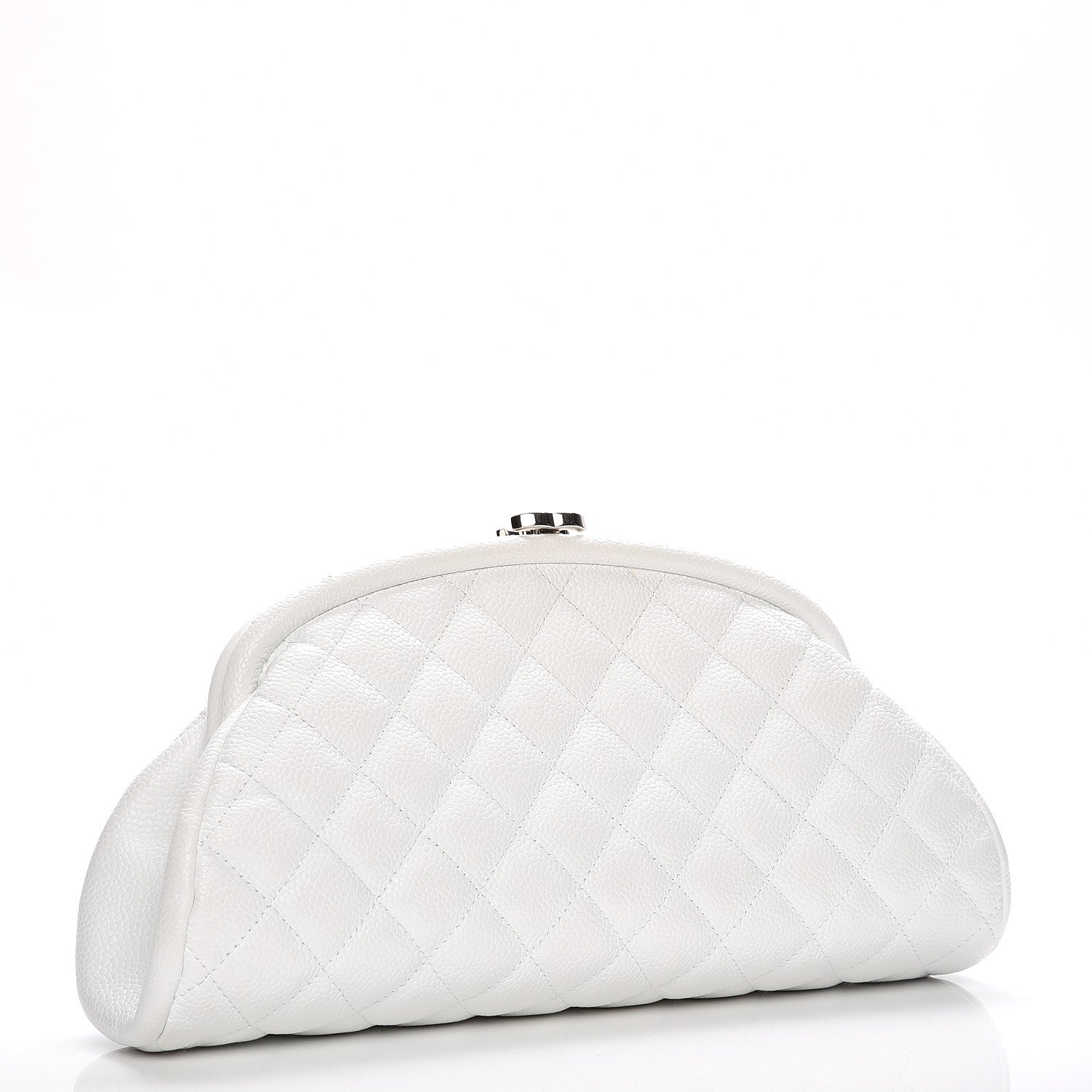 Chanel Caviar Quilted Timeless Clutch White 3 of 10