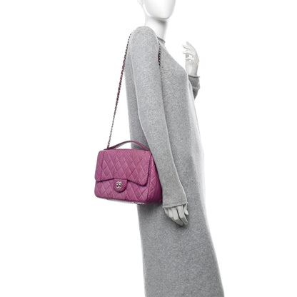Chanel Elaphe Snakeskin Quilted Jumbo Easy Carry Flap Purple 2 of 13