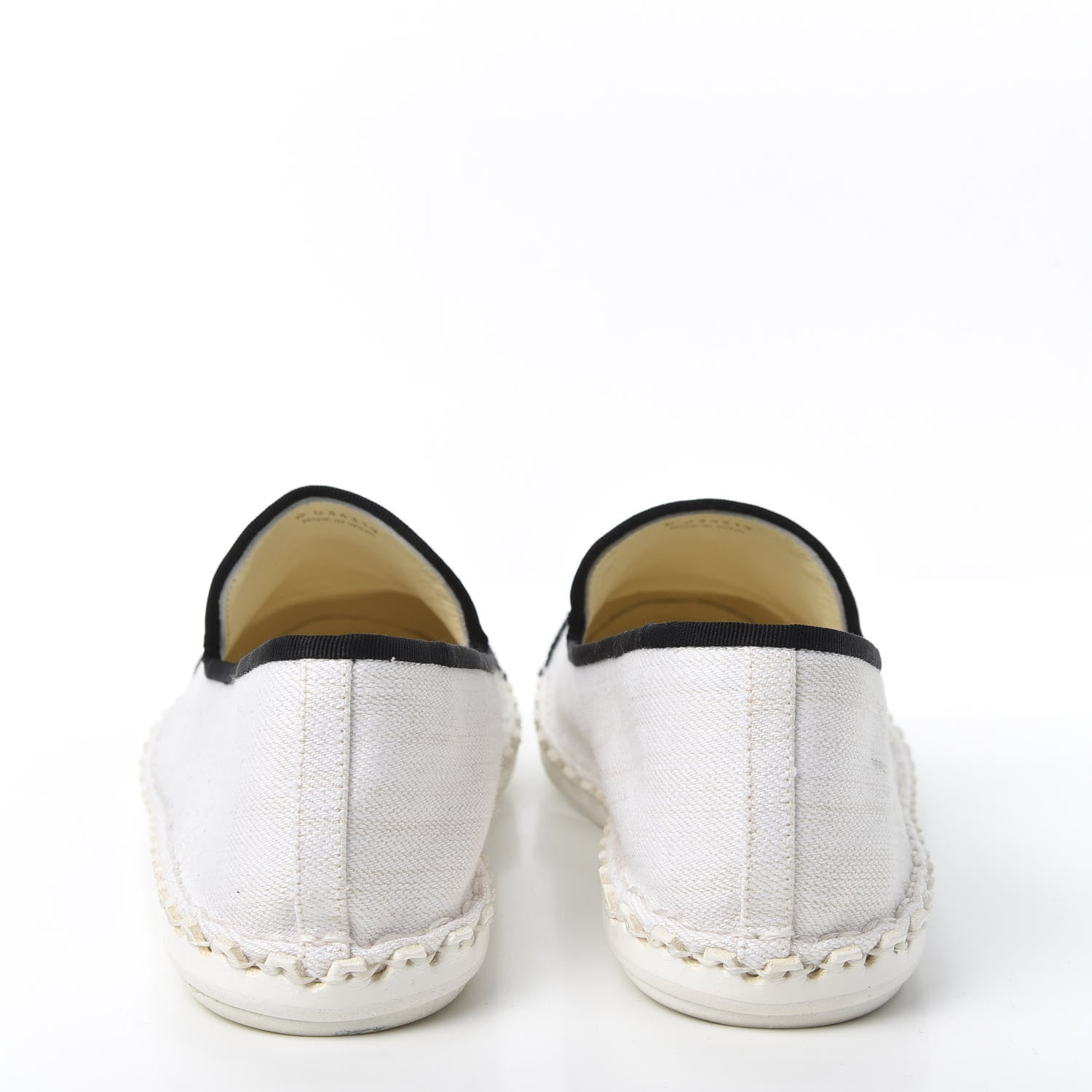 Chanel Fabric Chain CC Mocassin Loafer 40 White Navy 7 of 11