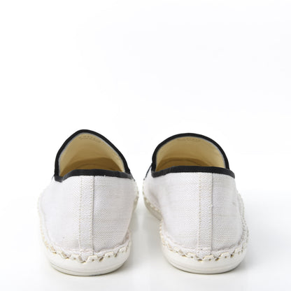 Chanel Fabric Chain CC Mocassin Loafer 40 White Navy 7 of 11