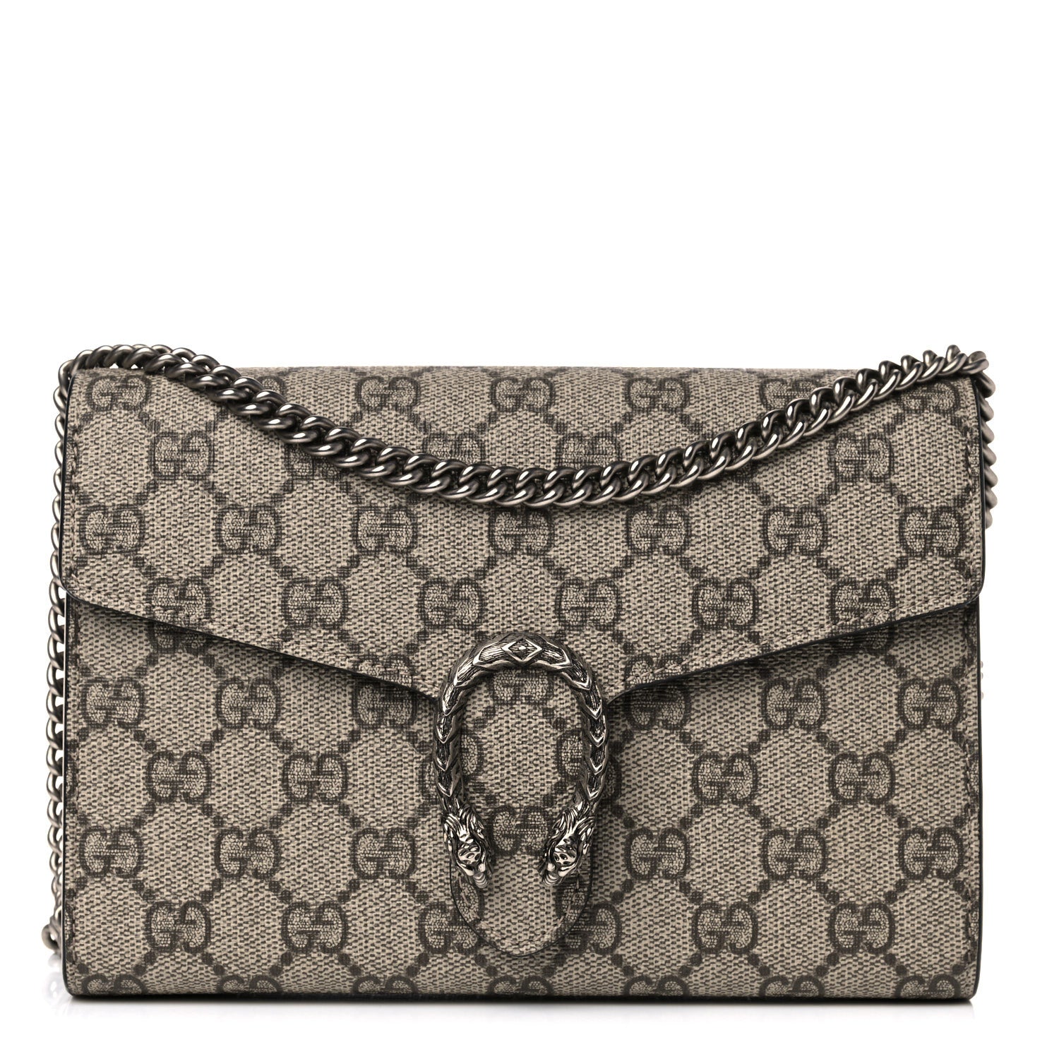 Gucci GG Supreme Monogram Mini Dionysus Chain Wallet Beige Black 1 of 12