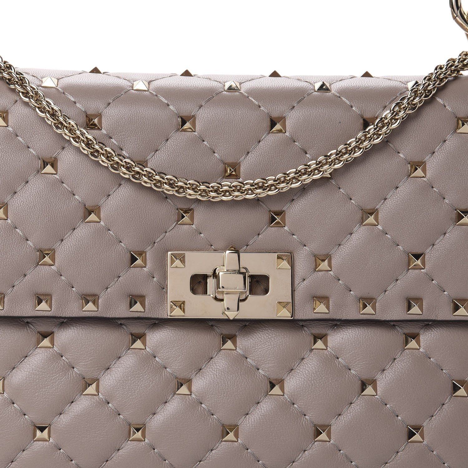 Valentino Garavani Lambskin Medium Rockstud Spike Shoulder Bag Poudre 9 of 9