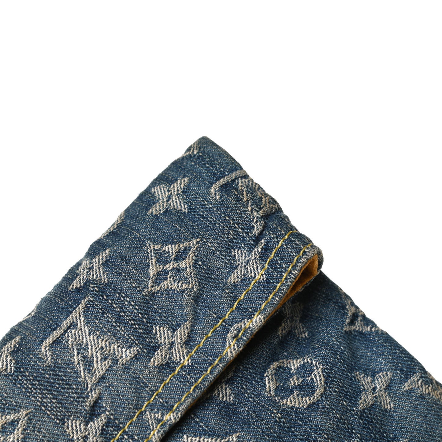 Monogram Denim Pochette Plat Clutch Blue