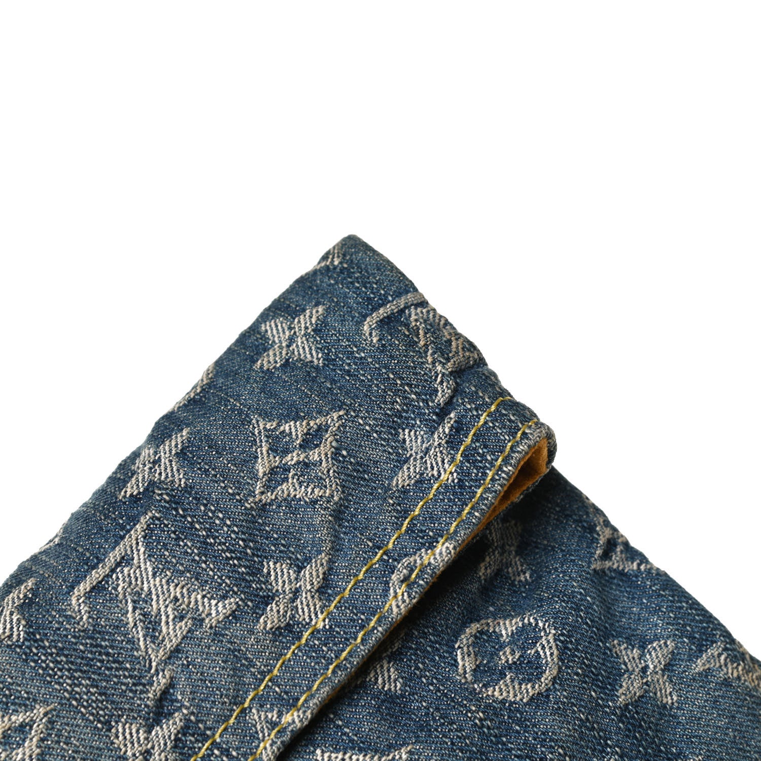 Louis Vuitton Monogram Denim Pochette Plat Clutch Blue 10 of 10