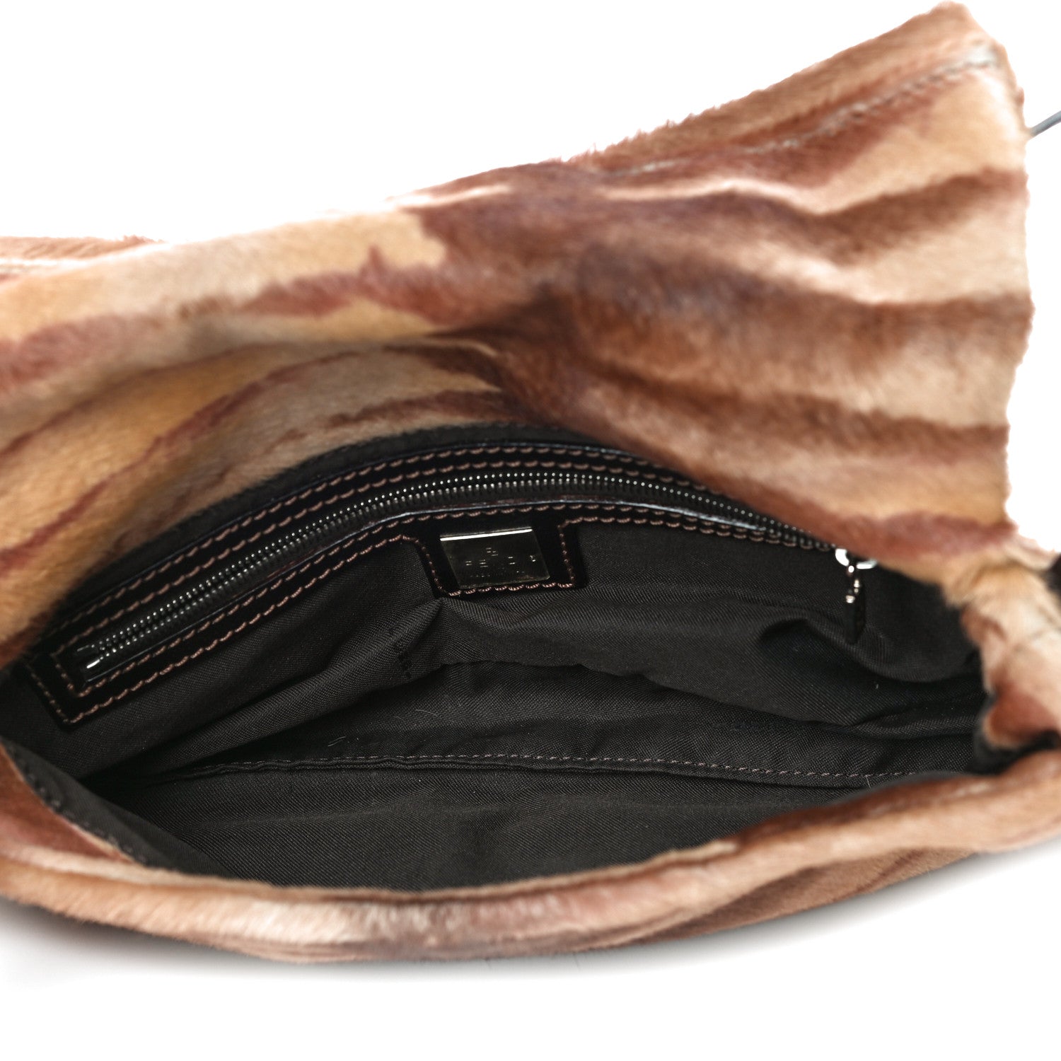 Fendi Calf Hair Zebra Print Baguette Brown 5 of 13