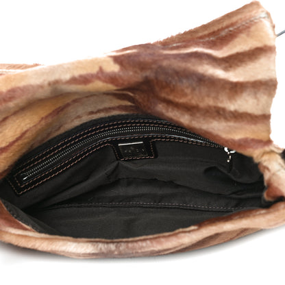Fendi Calf Hair Zebra Print Baguette Brown 5 of 13