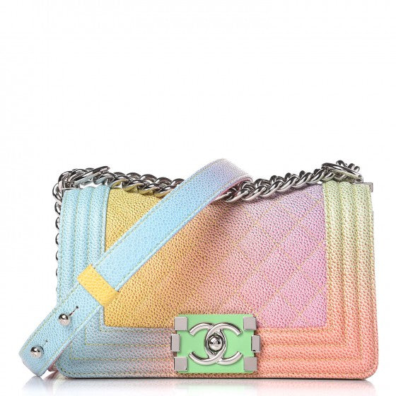 Caviar Quilted Small Cuba Rainbow Boy Flap Multicolor