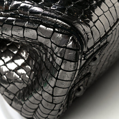 Mulberry Metallic Crocodile Embossed Calfskin Bayswater Silver 8 of 11