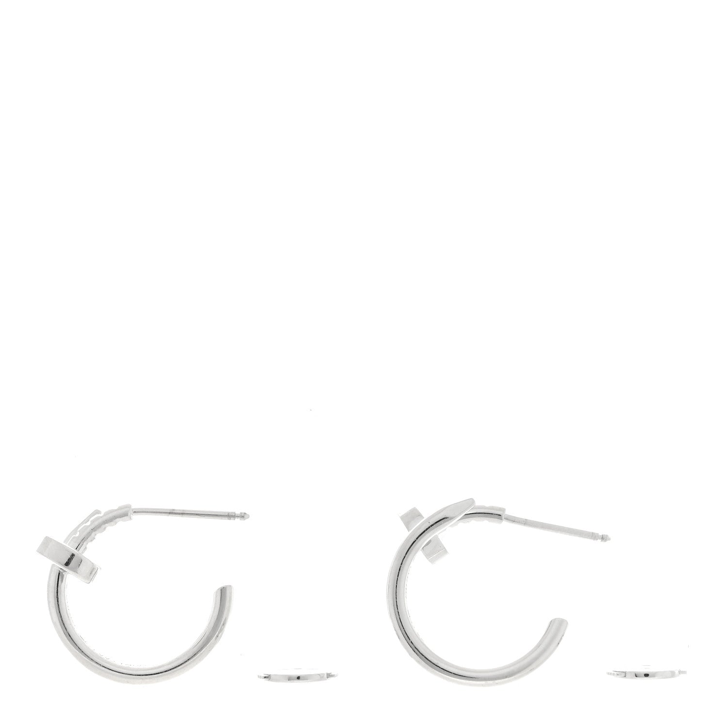 Cartier 18K White Gold Juste Un Clou Hoop Earrings 3 of 4