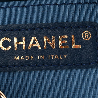 Chanel Denim Quilted Small Mood Bucket With Chain Blue Yellow Orange 6 of 11