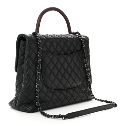 Chanel Caviar Lizard Quilted Large Coco Handle Flap Grey 3 of 10