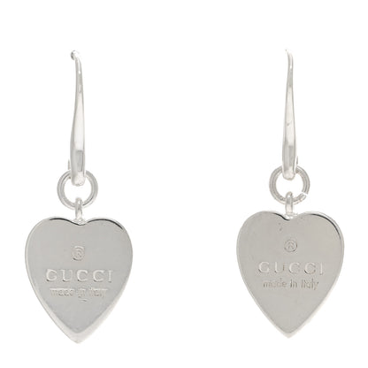 Gucci Sterling Silver Trademark Heart Drop Earrings 1 of 4