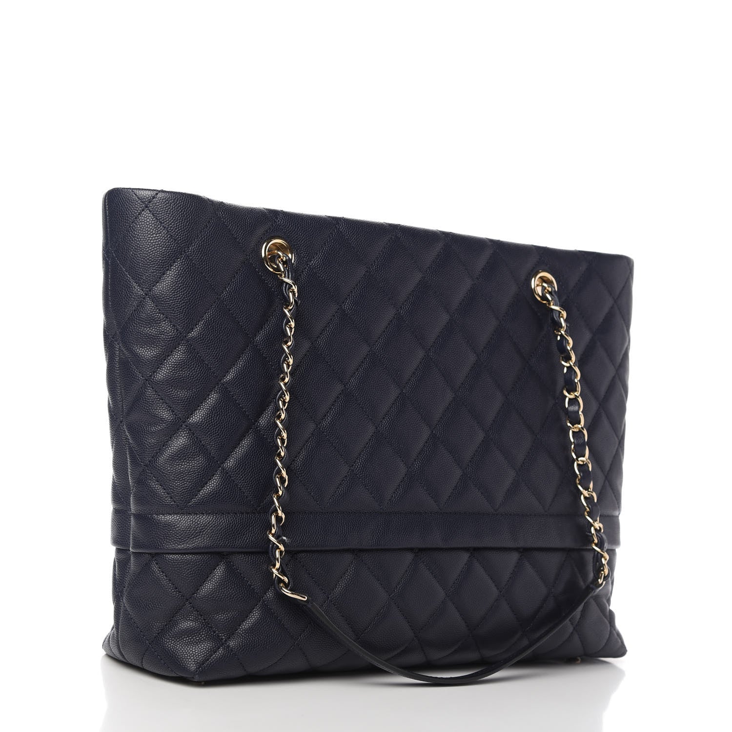 Chanel Caviar Quilted Rolled Up Tote Navy 3 of 11