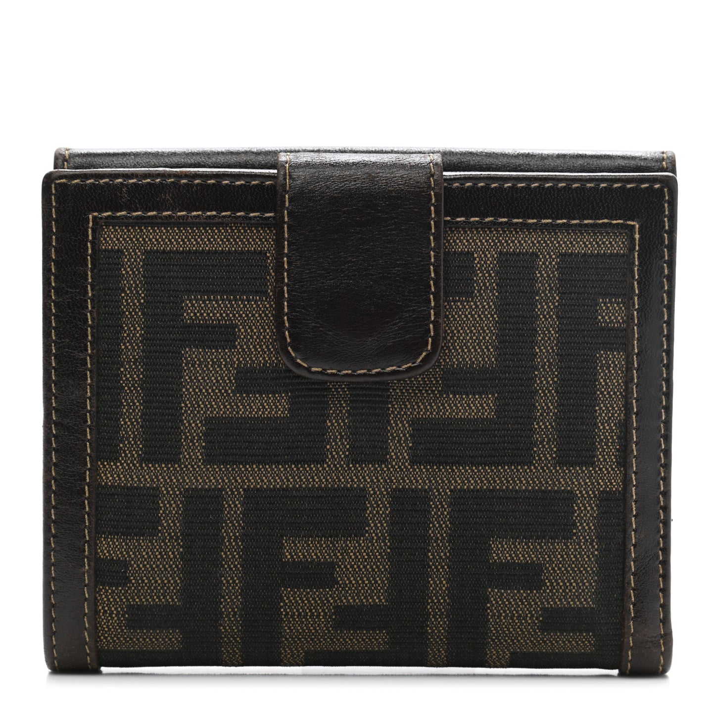 Zucca Calfskin Compact Wallet Tobacco