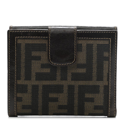 Fendi Zucca Calfskin Compact Wallet Tobacco 1 of 14