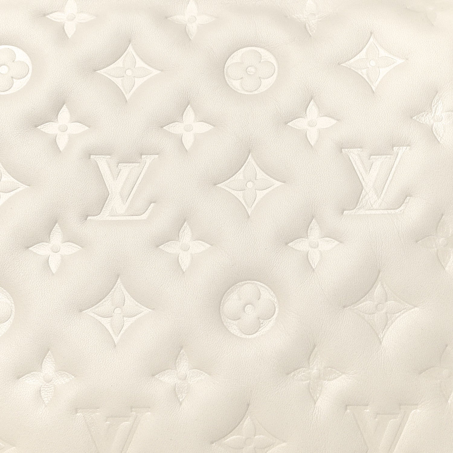 Louis Vuitton Lambskin Embossed Monogram Coussin PM Beige Cream 16 of 17